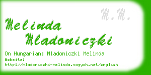 melinda mladoniczki business card